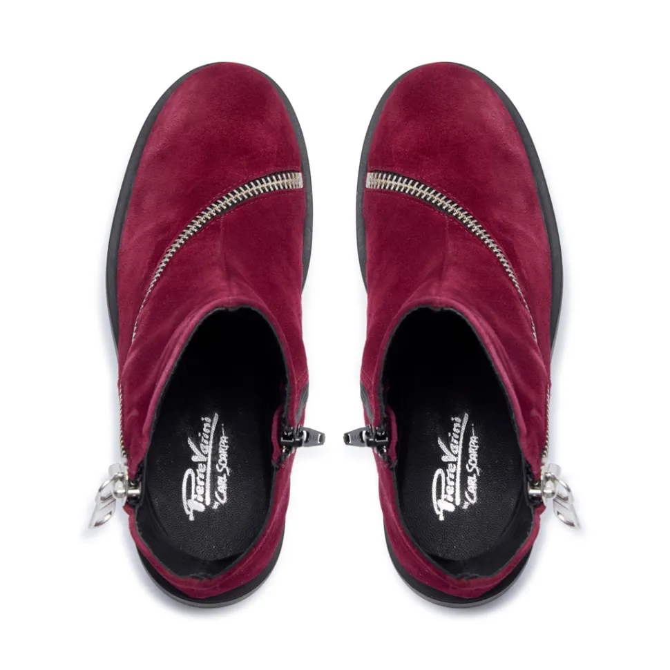 Serpentina Burgundy Suede Ankle Boots