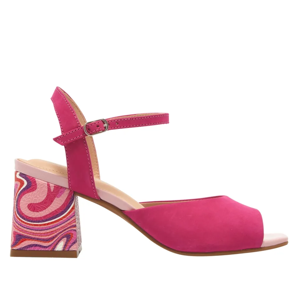 Setallo Fuchsia Block Heel Courts