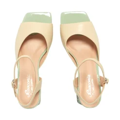 Setallo Off White Block Heel Courts