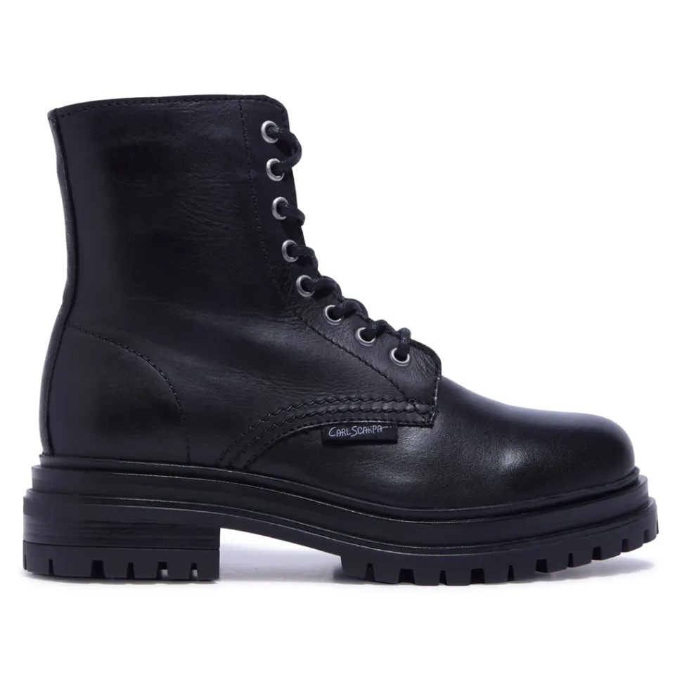 Seville Black Leather Ankle Boots
