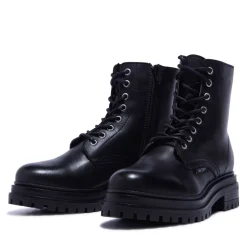 Seville Black Leather Ankle Boots