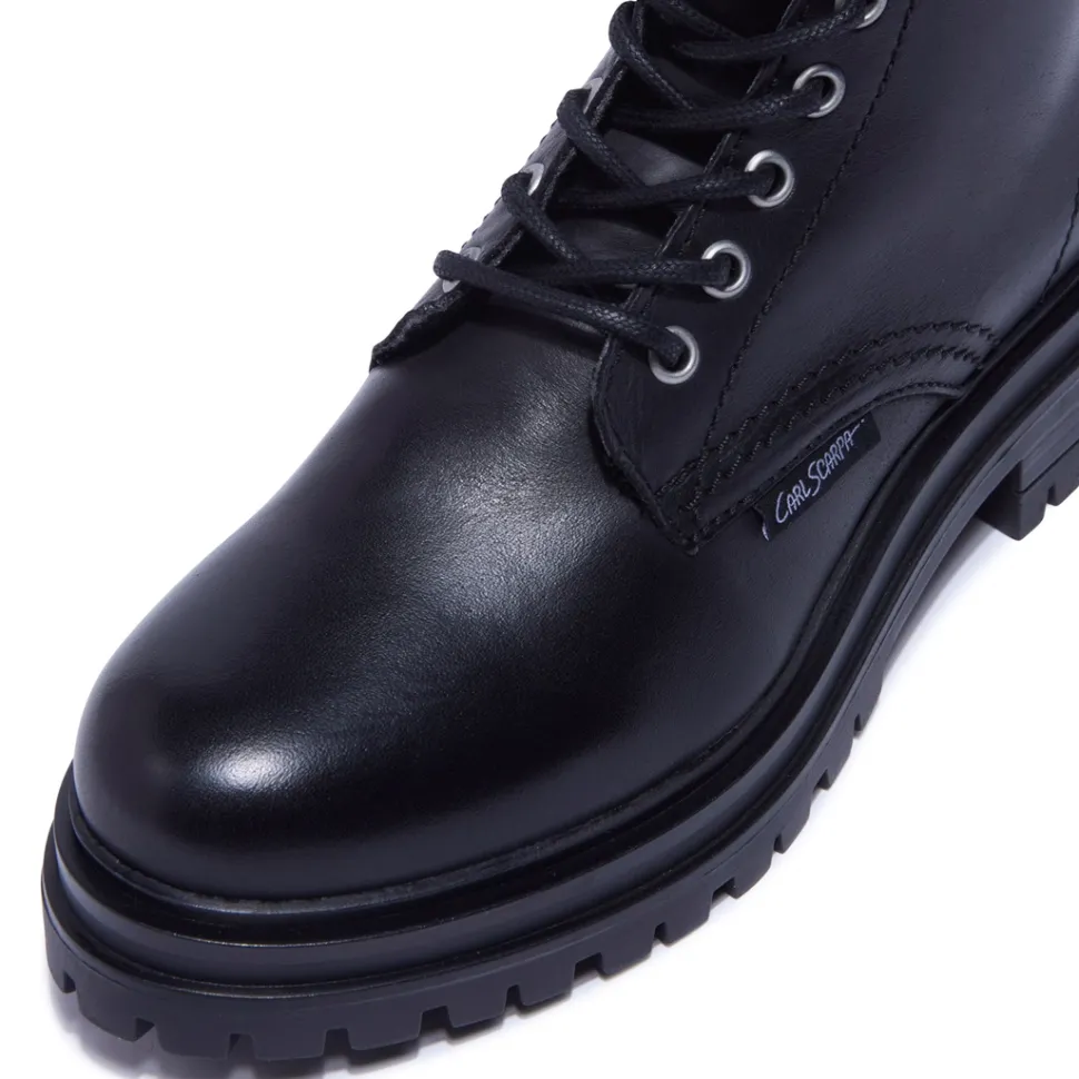 Seville Black Leather Ankle Boots