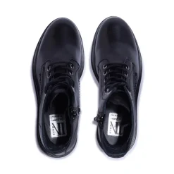 Seville Black Leather Ankle Boots