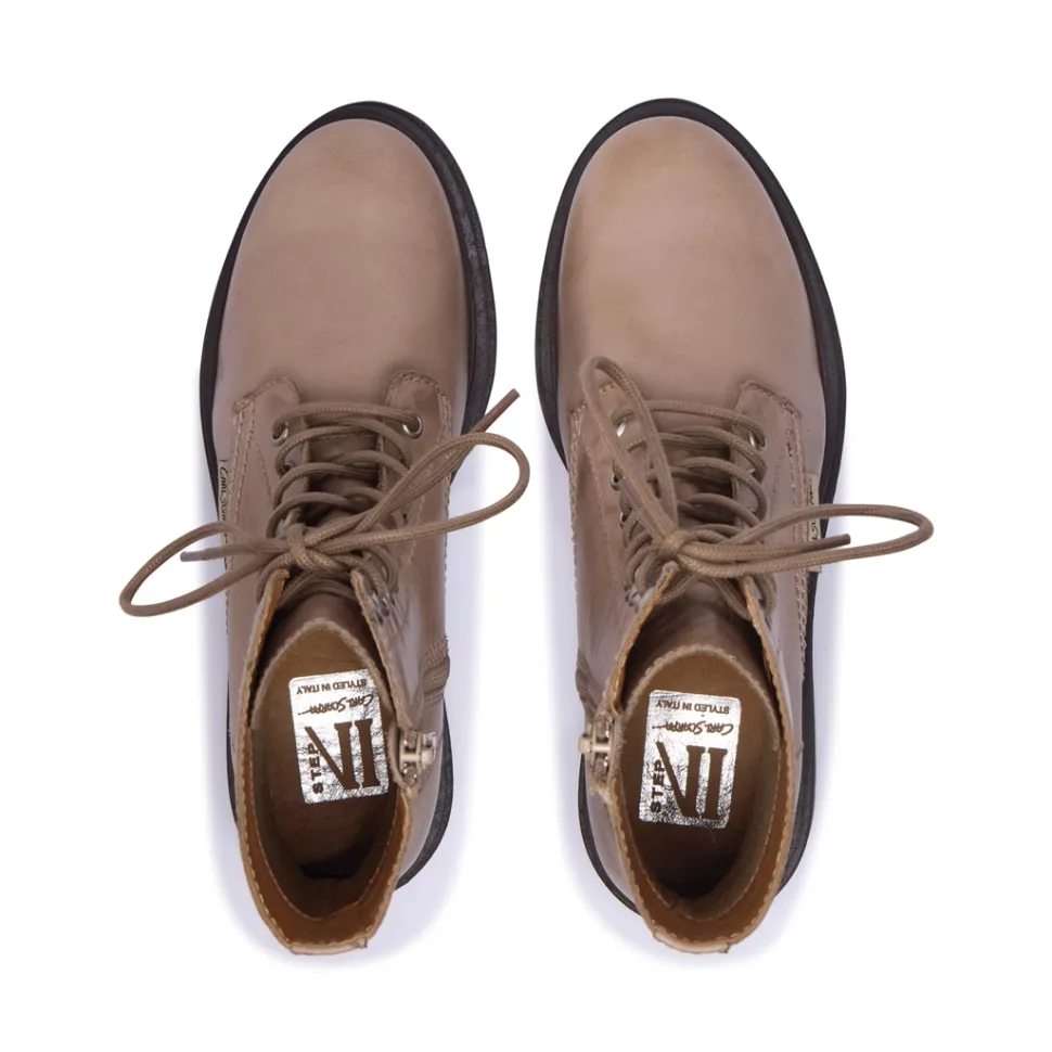 Seville Taupe Leather Ankle Boots