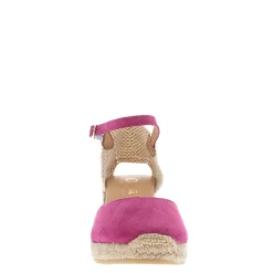 Sicily Fuchsia Suede Espadrille Wedge Sandals