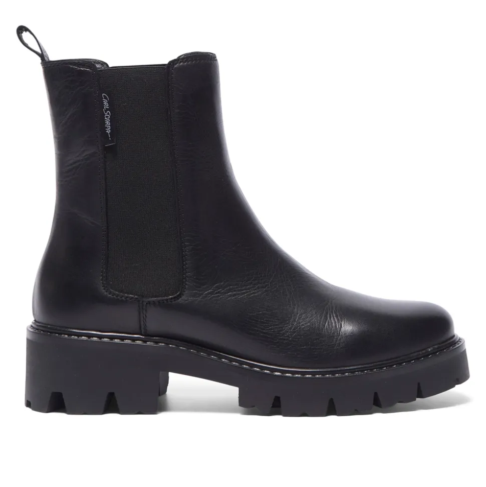Solette Black Leather Chelsea Boots