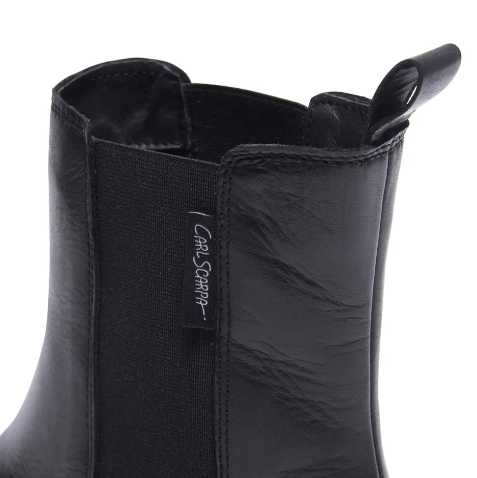 Solette Black Leather Chelsea Boots