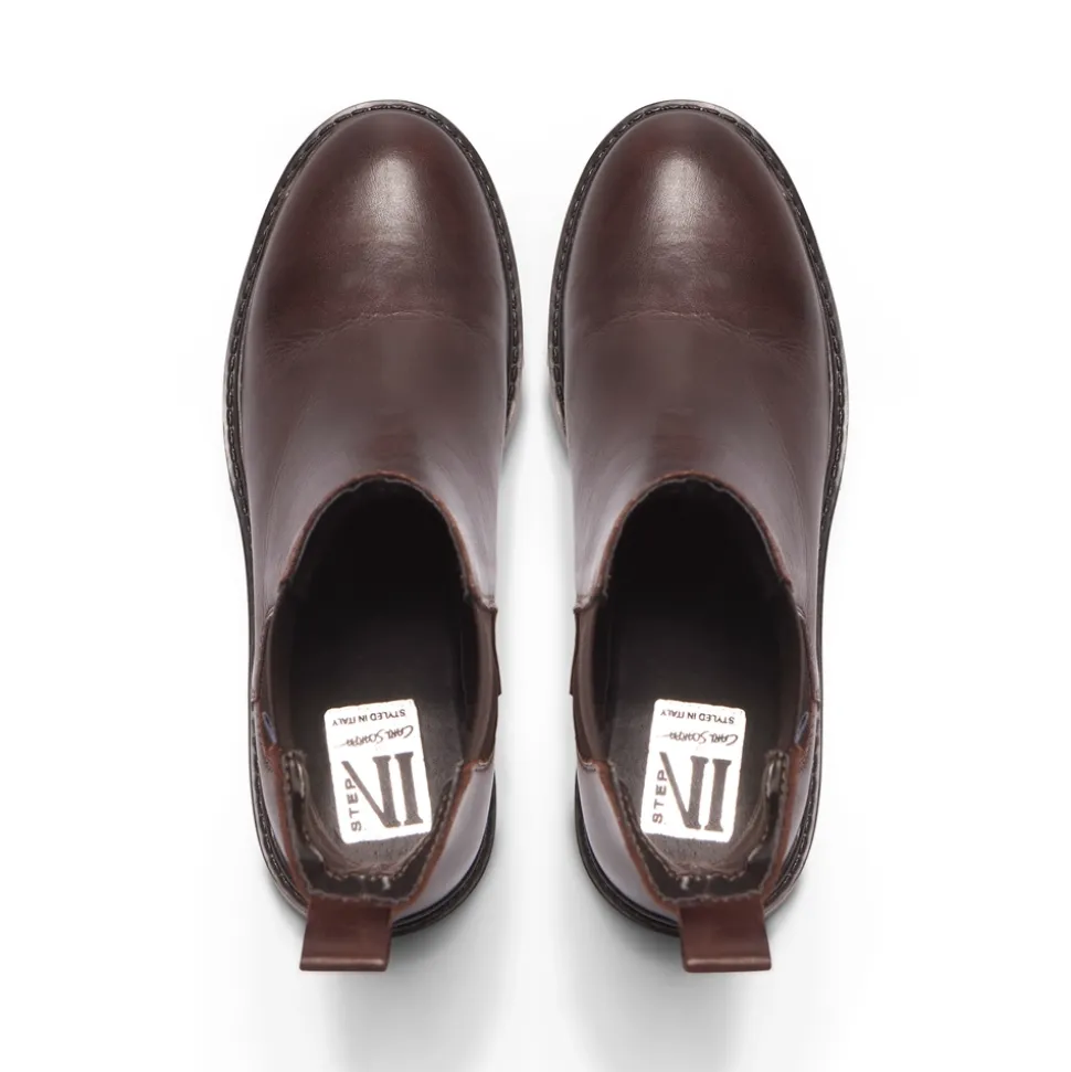 Solette Brown Leather Chelsea Boots