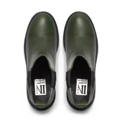 Solette Green Leather Chelsea Boots