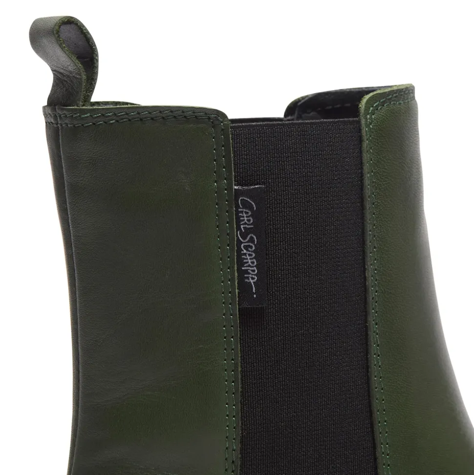 Solette Green Leather Chelsea Boots