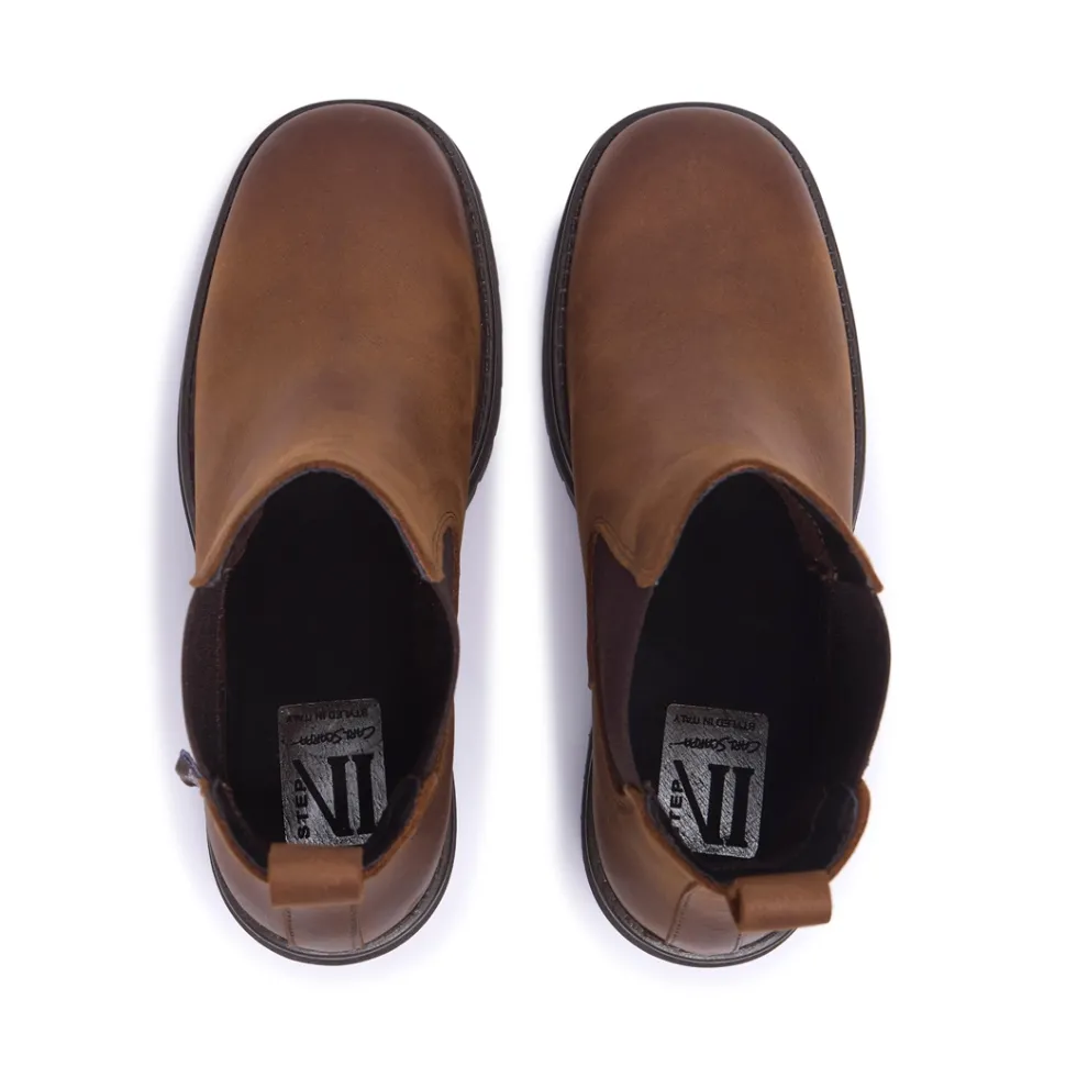Spoleto Brown Leather Ankle Boots