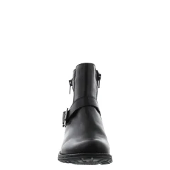 Sumaya Black Leather Ankle Boots