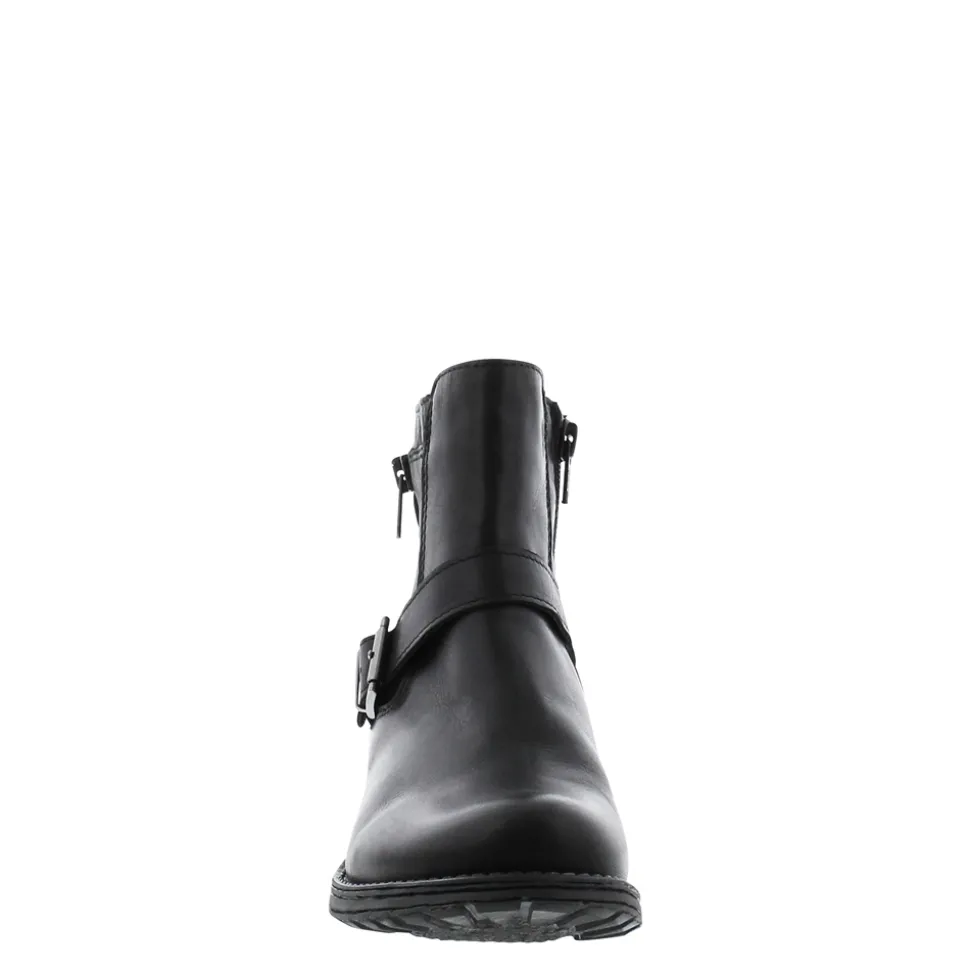 Sumaya Black Leather Ankle Boots