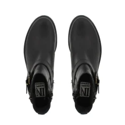 Sumaya Black Leather Ankle Boots