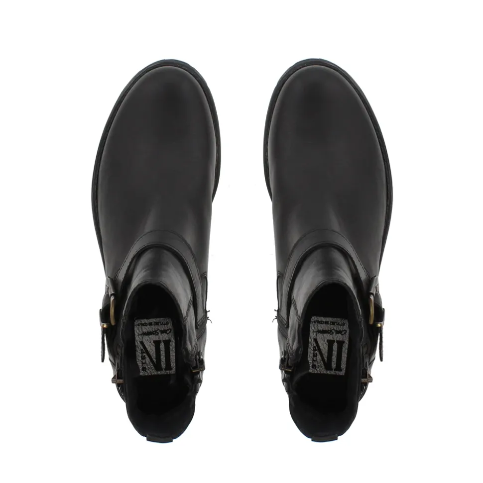 Sumaya Black Leather Ankle Boots