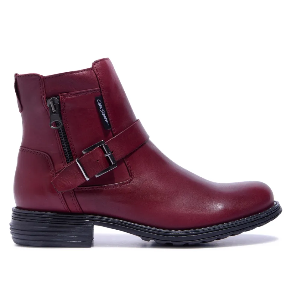 Sumaya Bordo Leather Ankle Boots