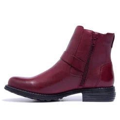 Sumaya Bordo Leather Ankle Boots