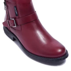 Sumaya Bordo Leather Ankle Boots