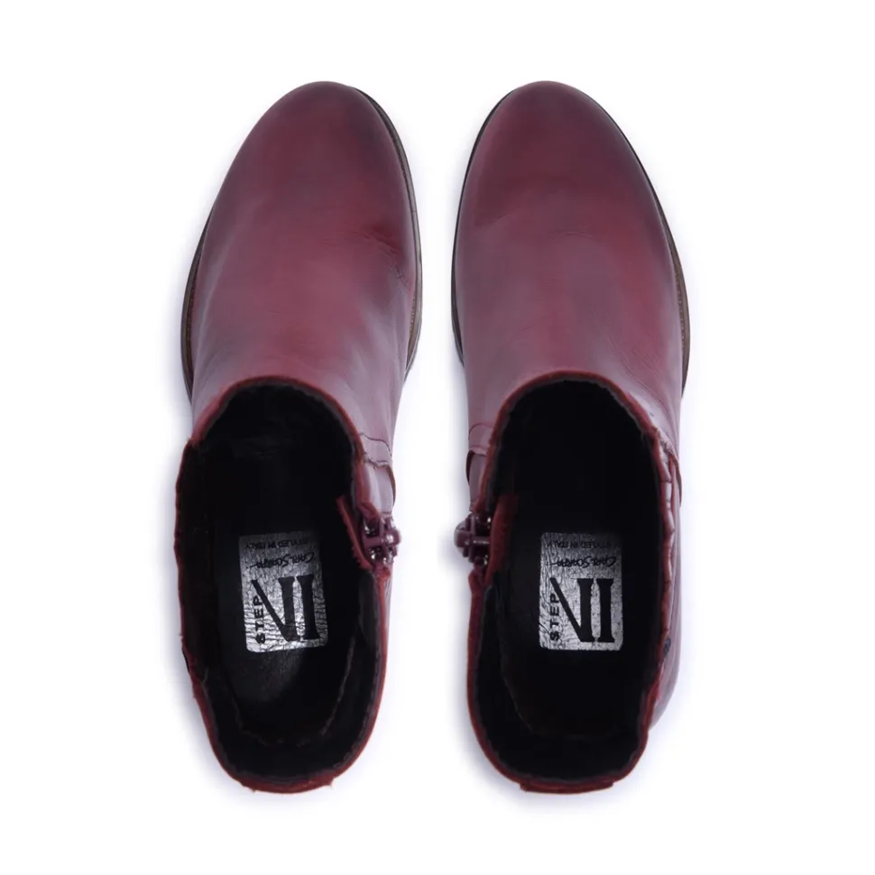 Trepani Bordo Leather Ankle Boots