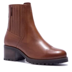 Trepani Tan Leather Ankle Boots