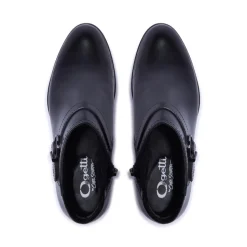 Trisette Black Leather Ankle Boots
