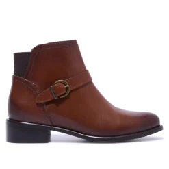 Trisette Tan Leather Ankle Boots