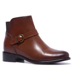 Trisette Tan Leather Ankle Boots