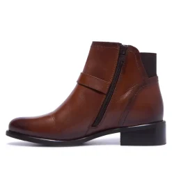 Trisette Tan Leather Ankle Boots