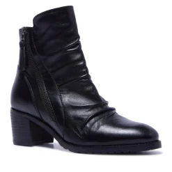 Trizeppe Black Leather Ankle Boots