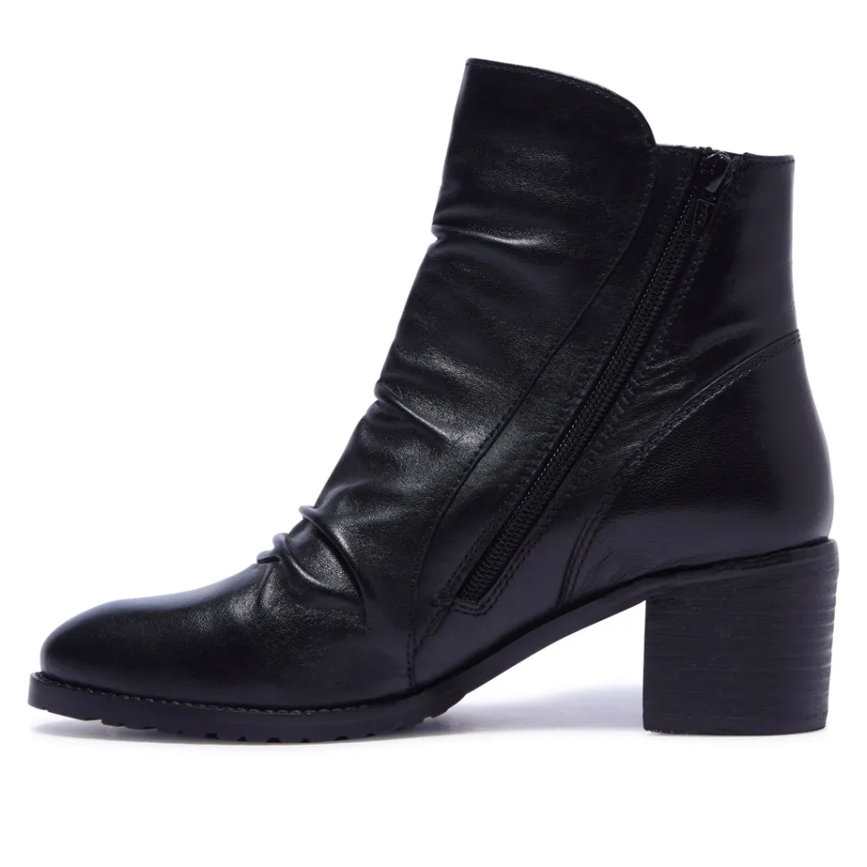 Trizeppe Black Leather Ankle Boots