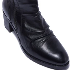 Trizeppe Black Leather Ankle Boots