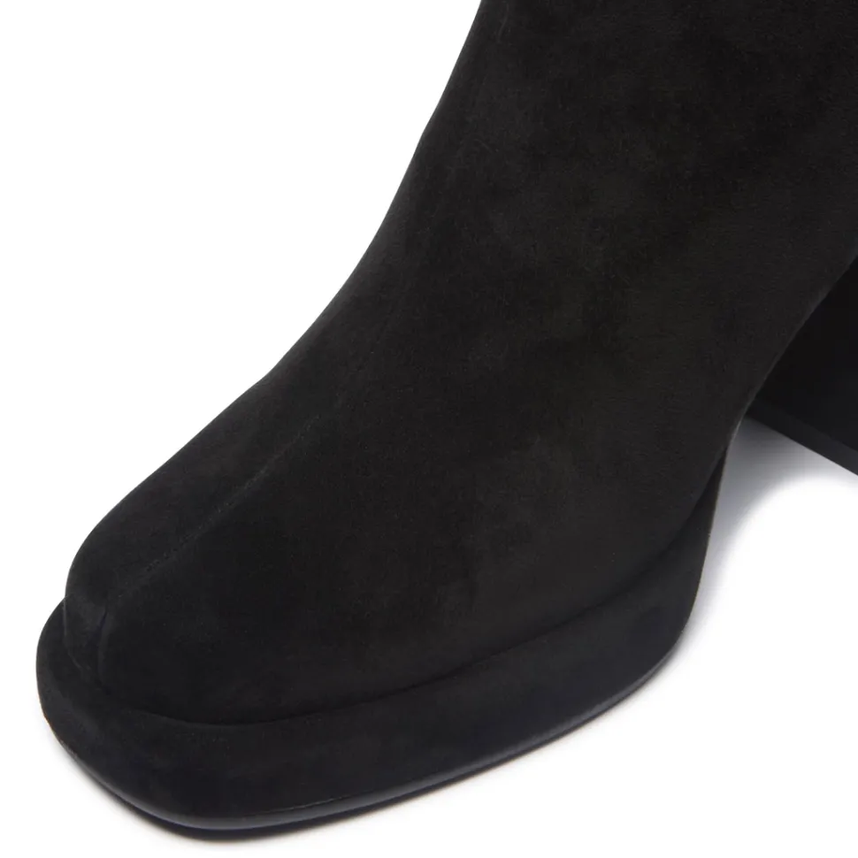 Tropea Black Suede Ankle Boots