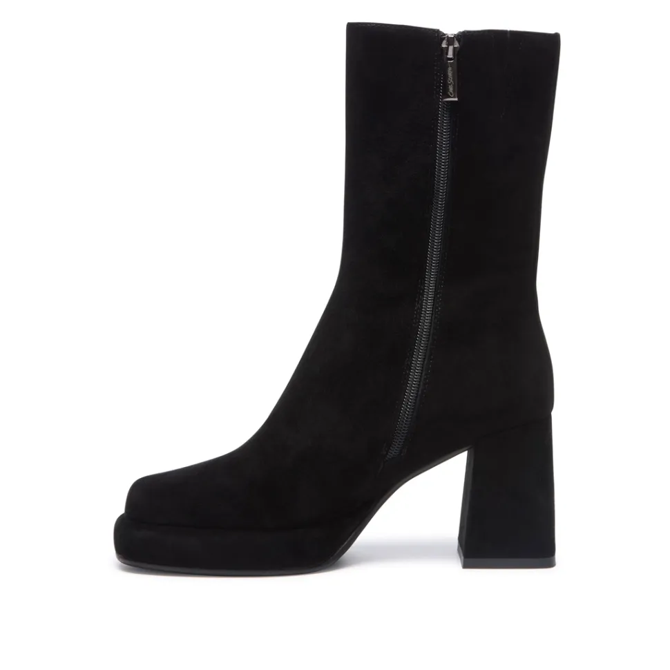 Tropea Black Suede Ankle Boots