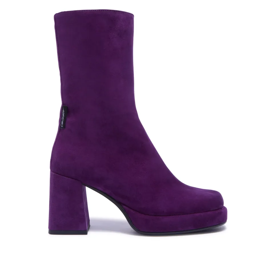 Tropea Purple Suede Ankle Boots