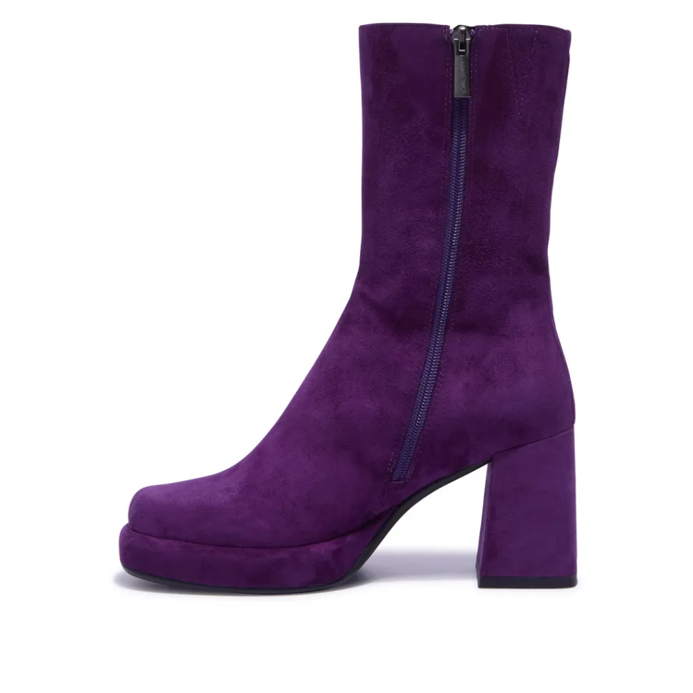 Tropea Purple Suede Ankle Boots