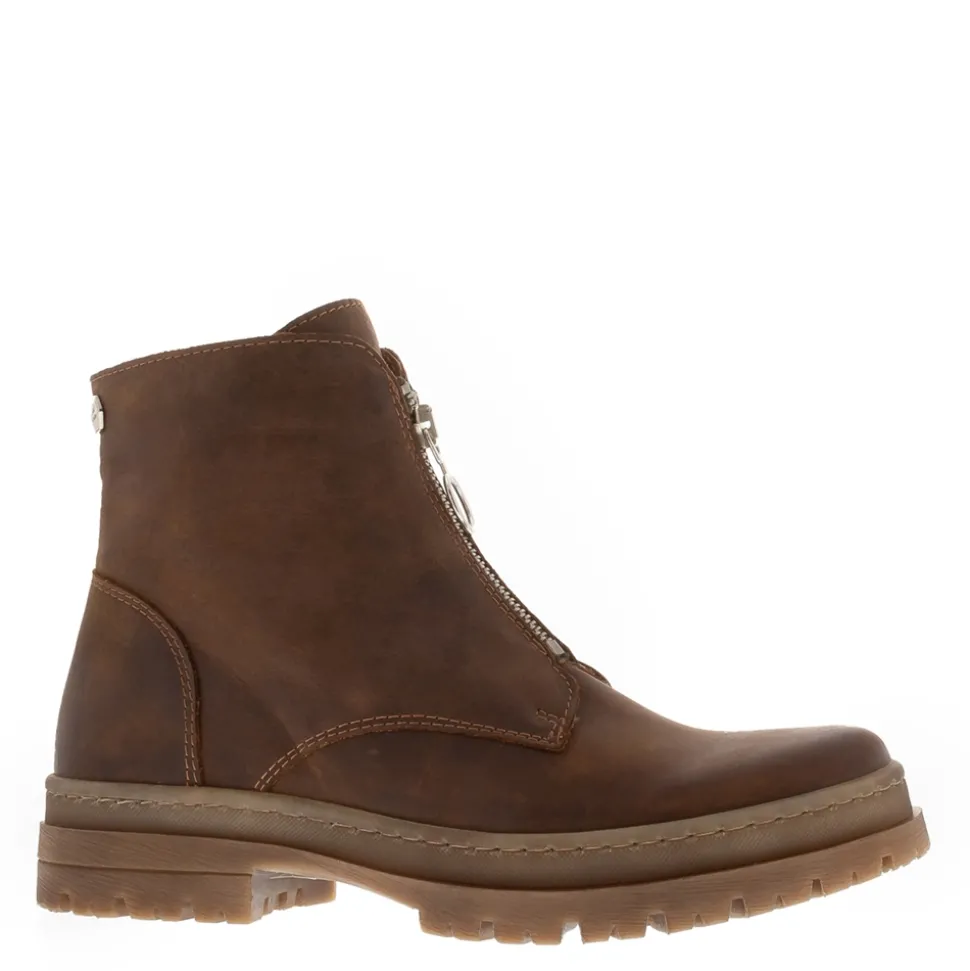 Truste Tan Leather Ankle Boots