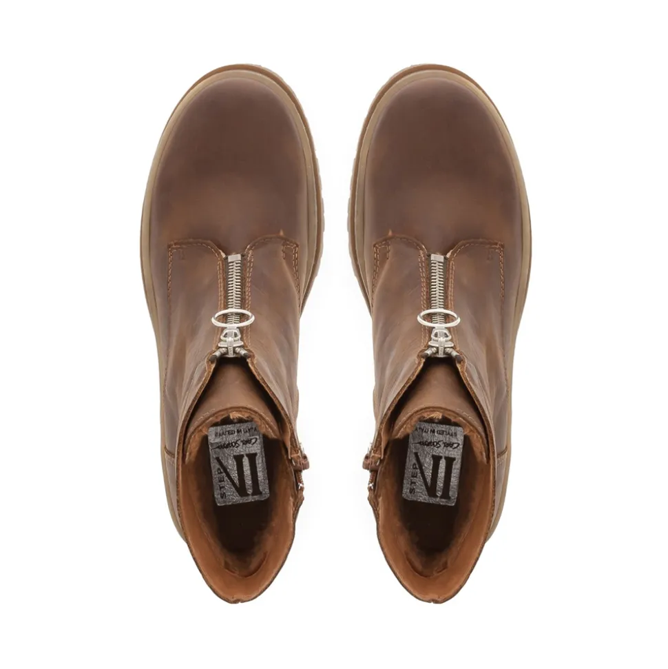 Truste Tan Leather Ankle Boots