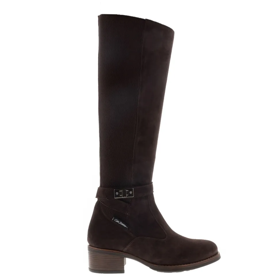 Tucci Brown Suede Chunky Knee High Boots