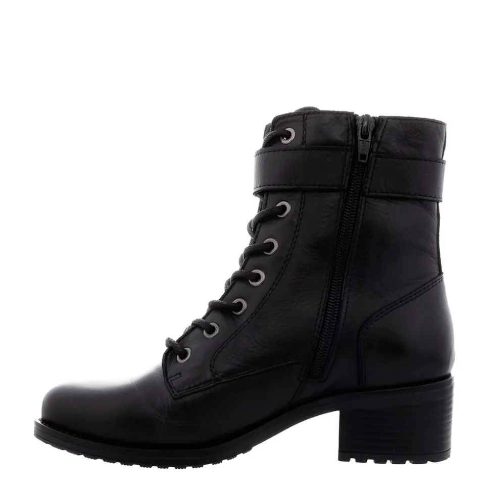 Turner Black Leather Lace Up Ankle Boots