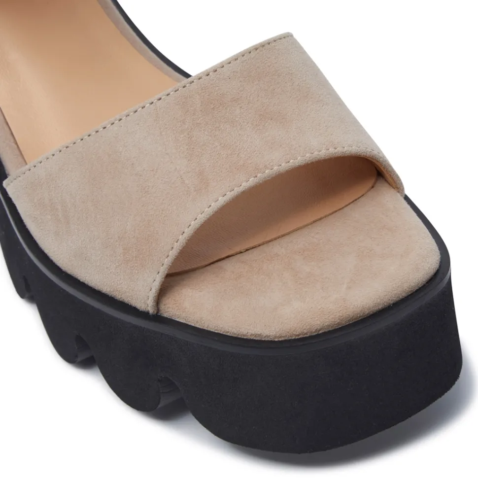 Veronne Beige Suede Wavesole Sandals