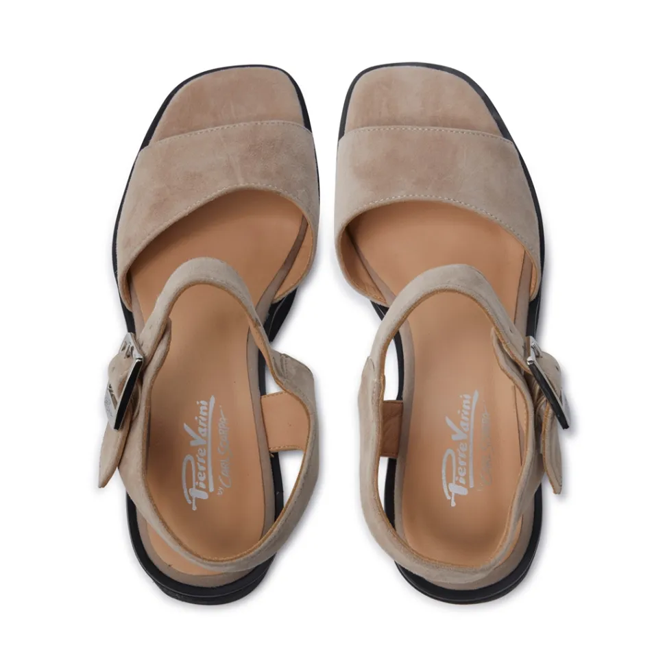 Veronne Beige Suede Wavesole Sandals