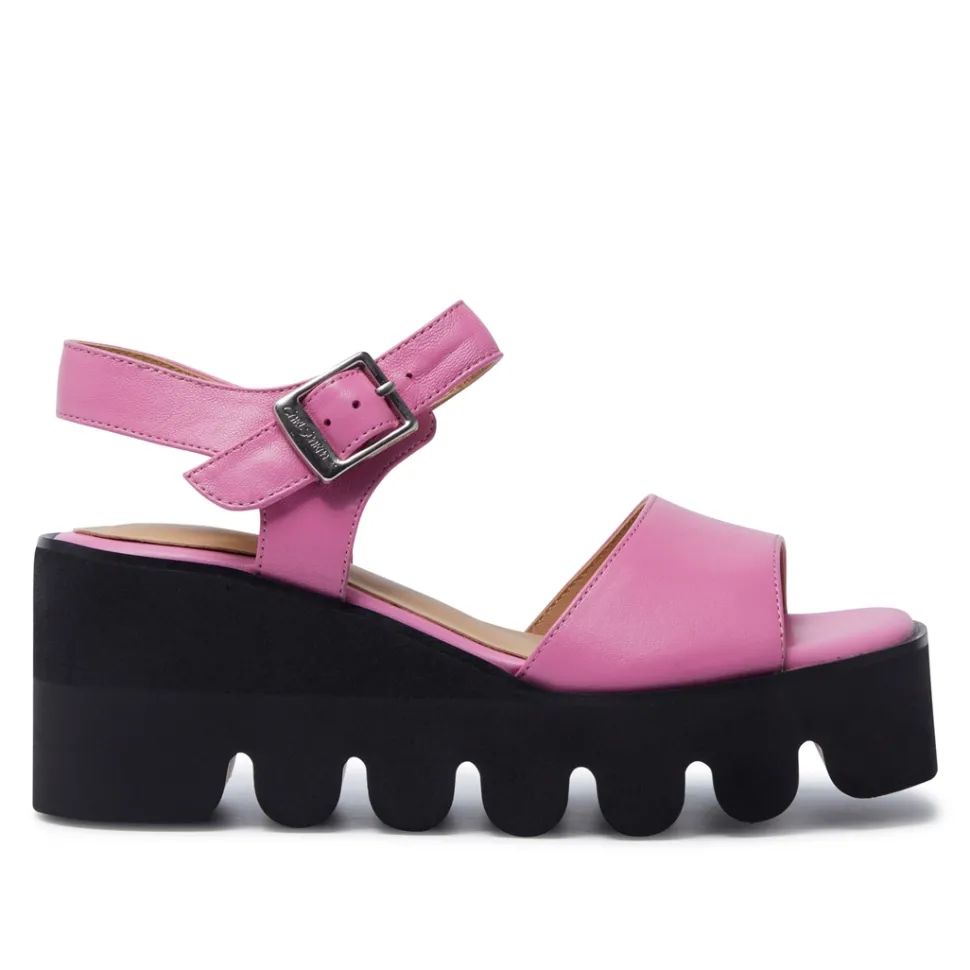 Veronne Fuschia Leather Wavesole Sandals