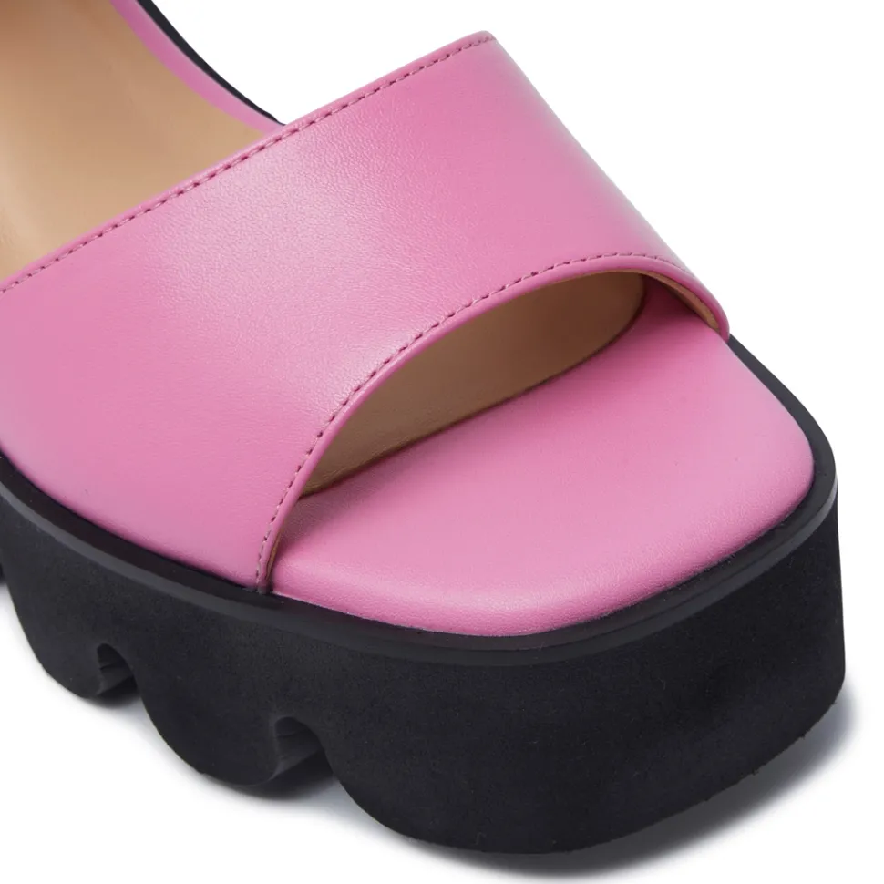 Veronne Fuschia Leather Wavesole Sandals