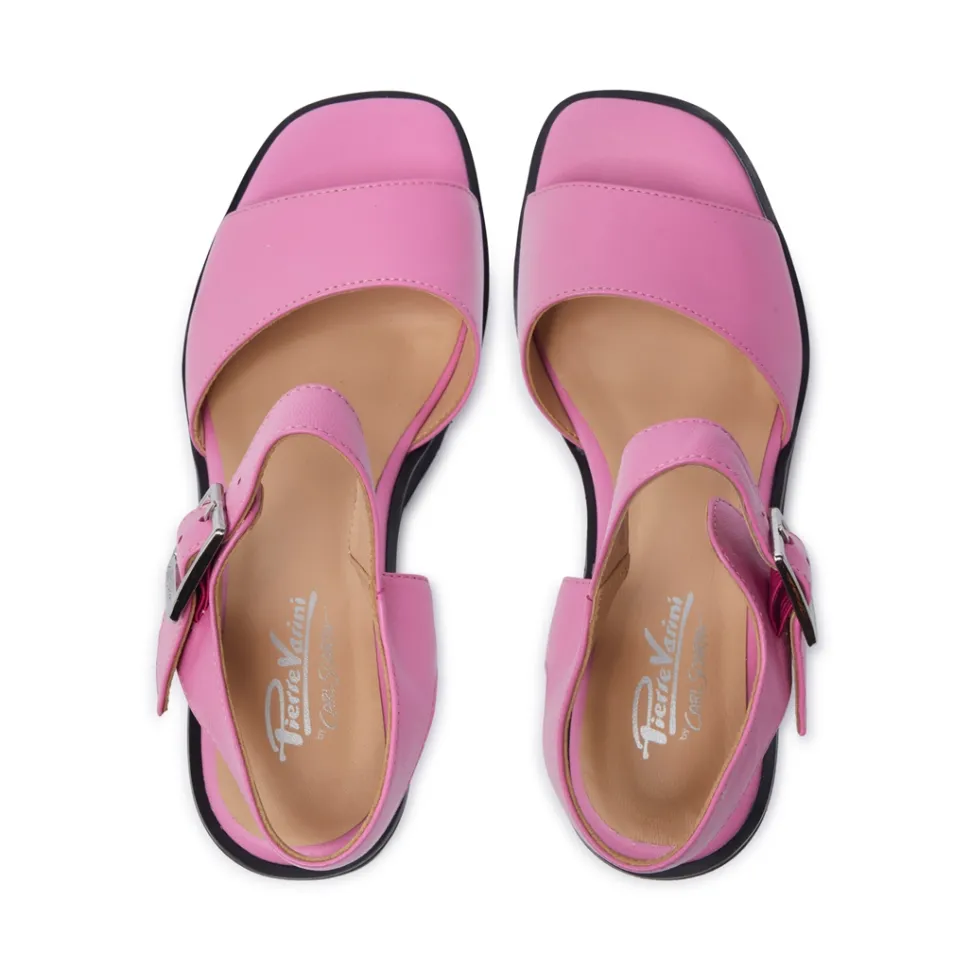 Veronne Fuschia Leather Wavesole Sandals