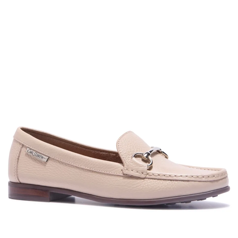 Veroso Beige Leather Loafers