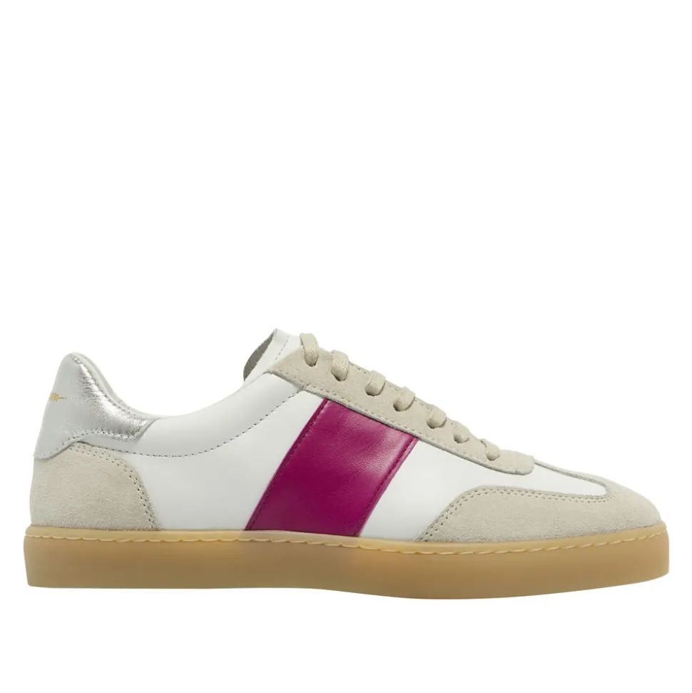 Zest White-Fuchsia Leather Trainers