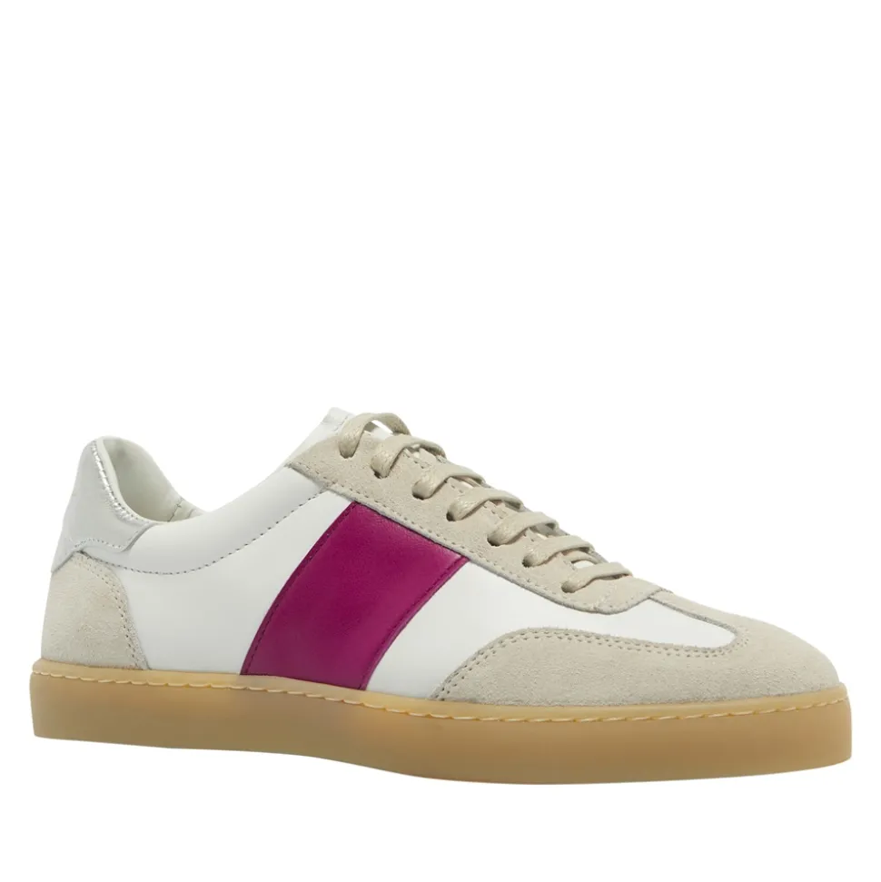 Zest White-Fuchsia Leather Trainers