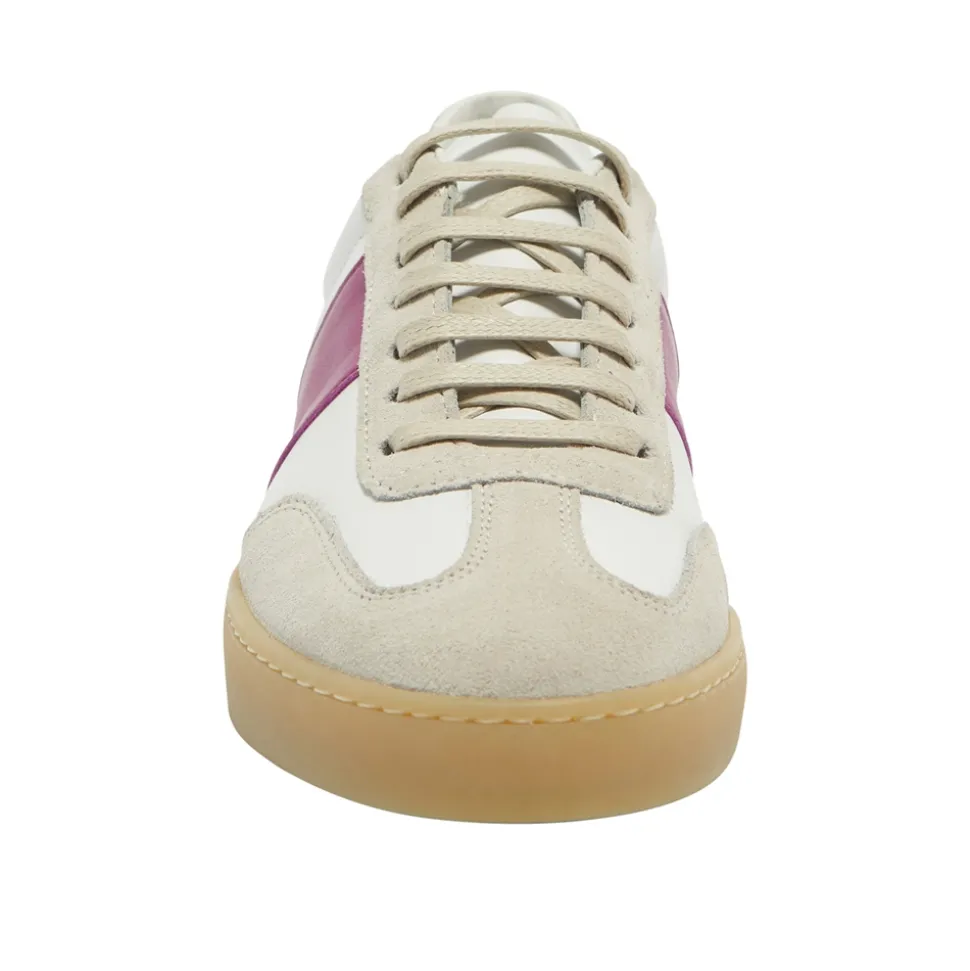 Zest White-Fuchsia Leather Trainers