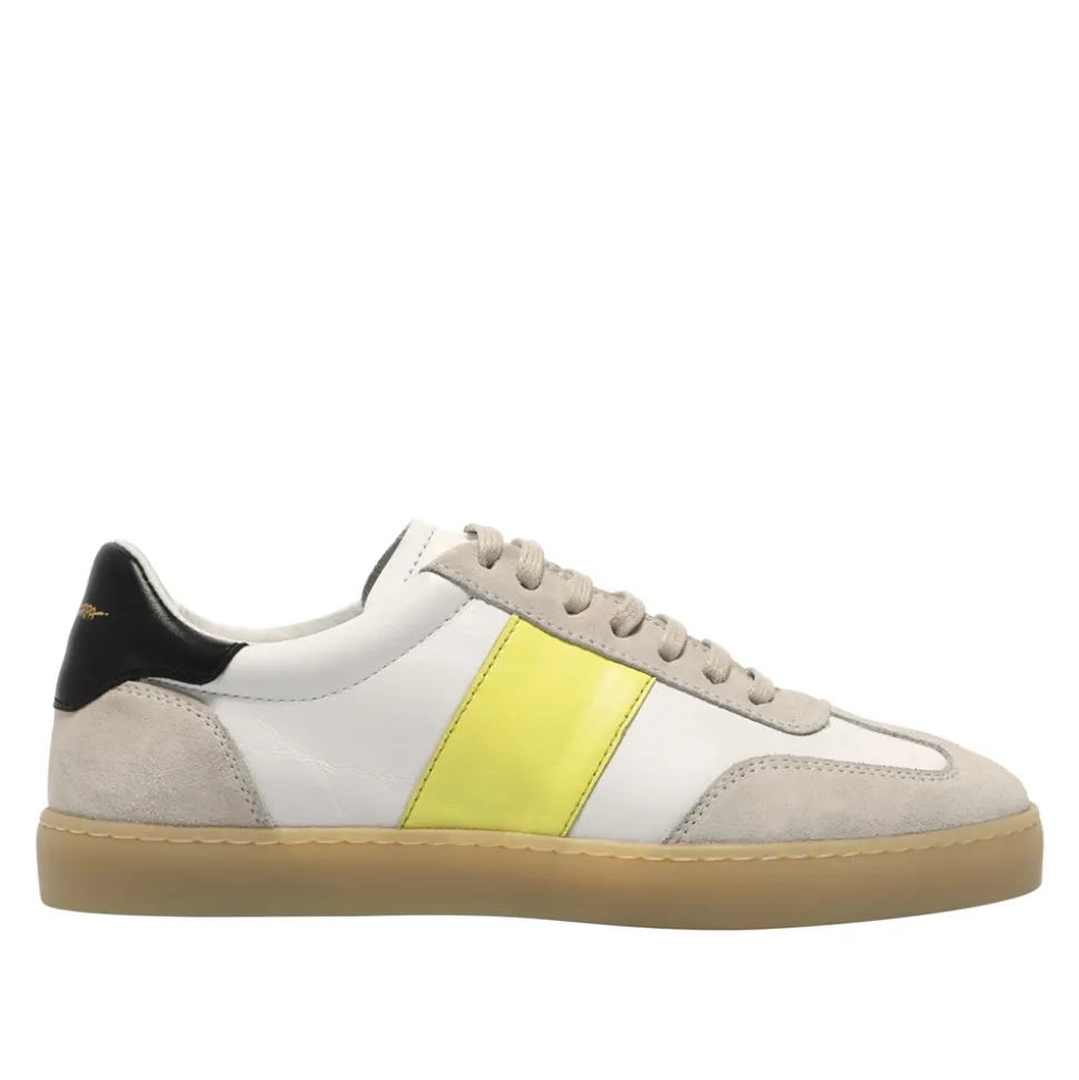Zest White-Neon Leather Trainers