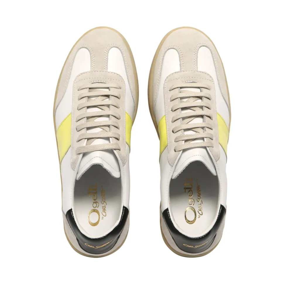 Zest White-Neon Leather Trainers